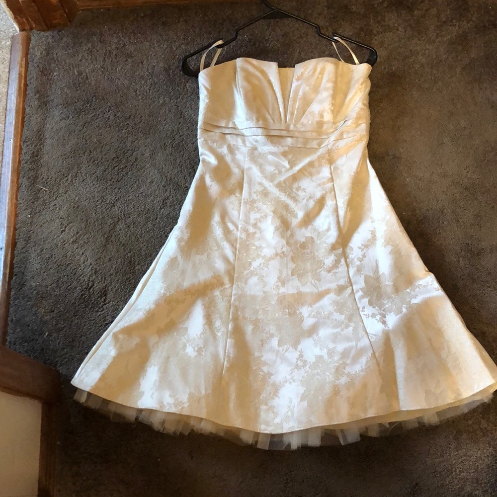 White Jessica McClintock Strapless dress